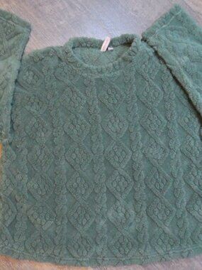Joyspun Fleece Pullover Sweater Green Sz XLg - 16-18